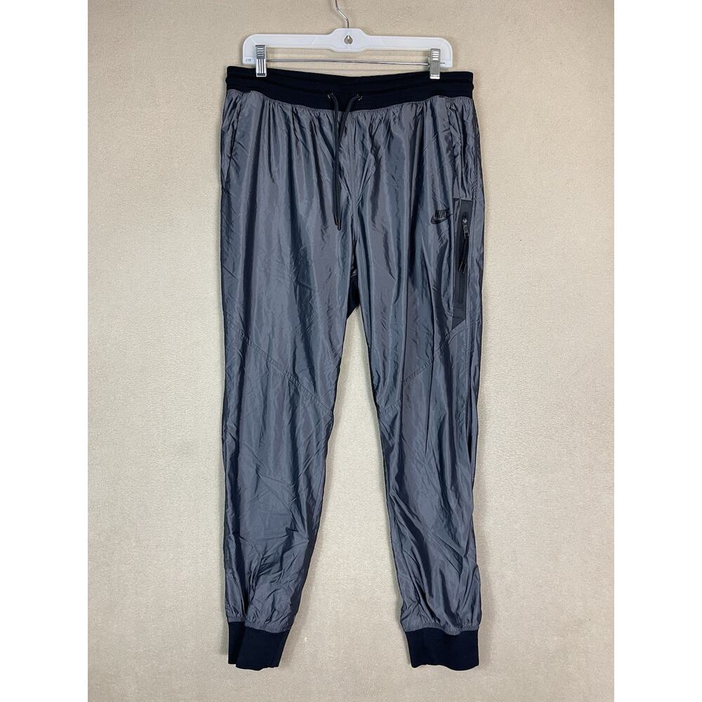 Nike Pants‎ Womens L Gray Woven T2 Training Athletic Jogger Tapered Regular Fit